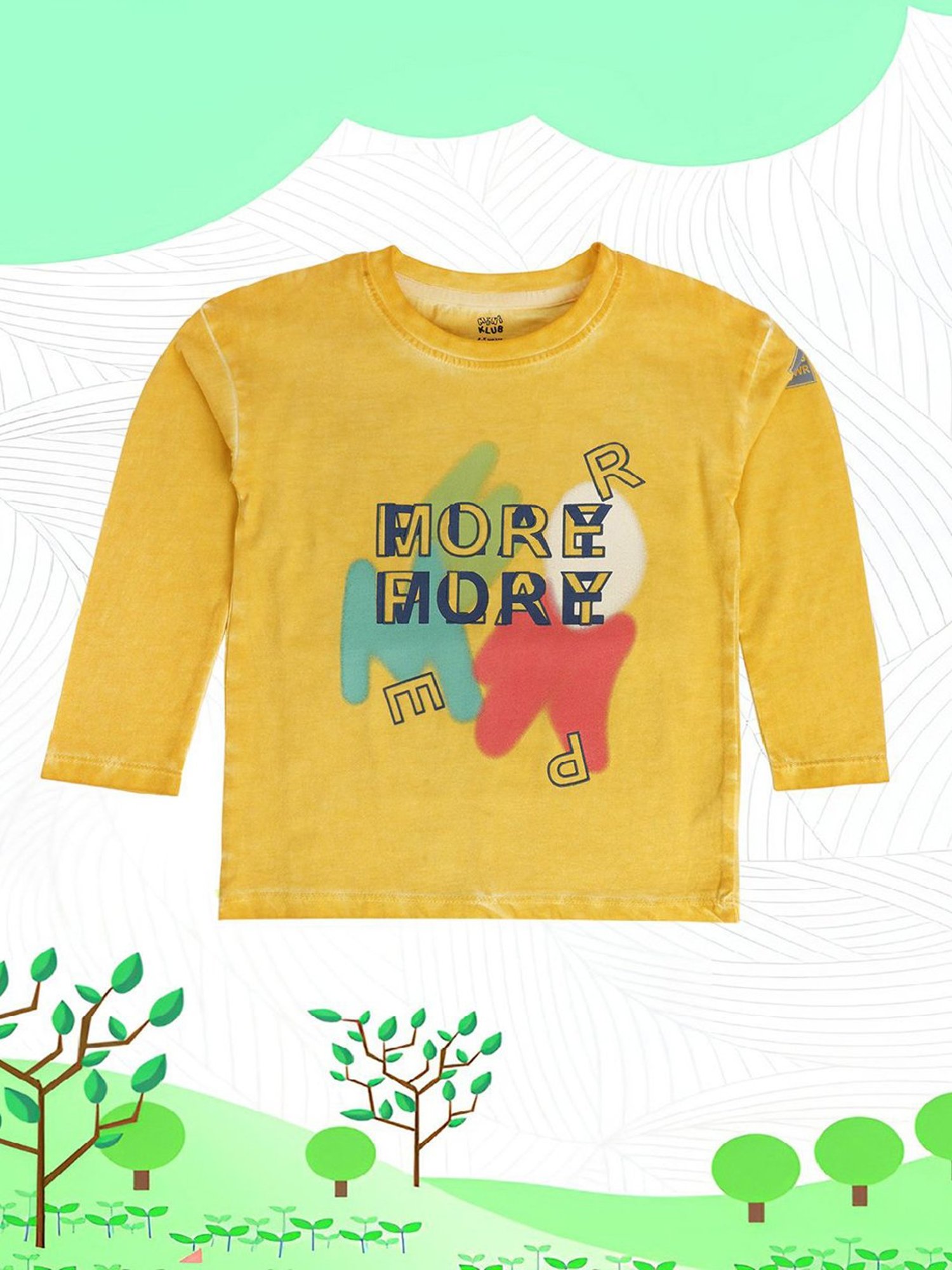MINIKLUB Kids Yellow Printed Full Sleeves T-Shirt