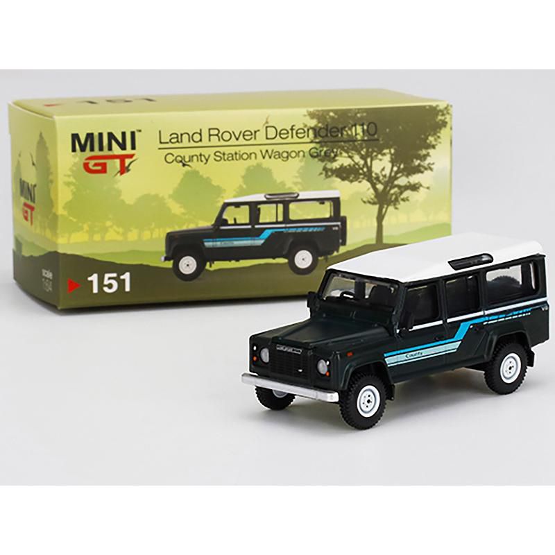 1985 Land Rover Defender 110 County Station Wagon Dark Gray w/White Top Ltd Ed 1800pcs 1/64 Diecast Car by True Scale Miniatures