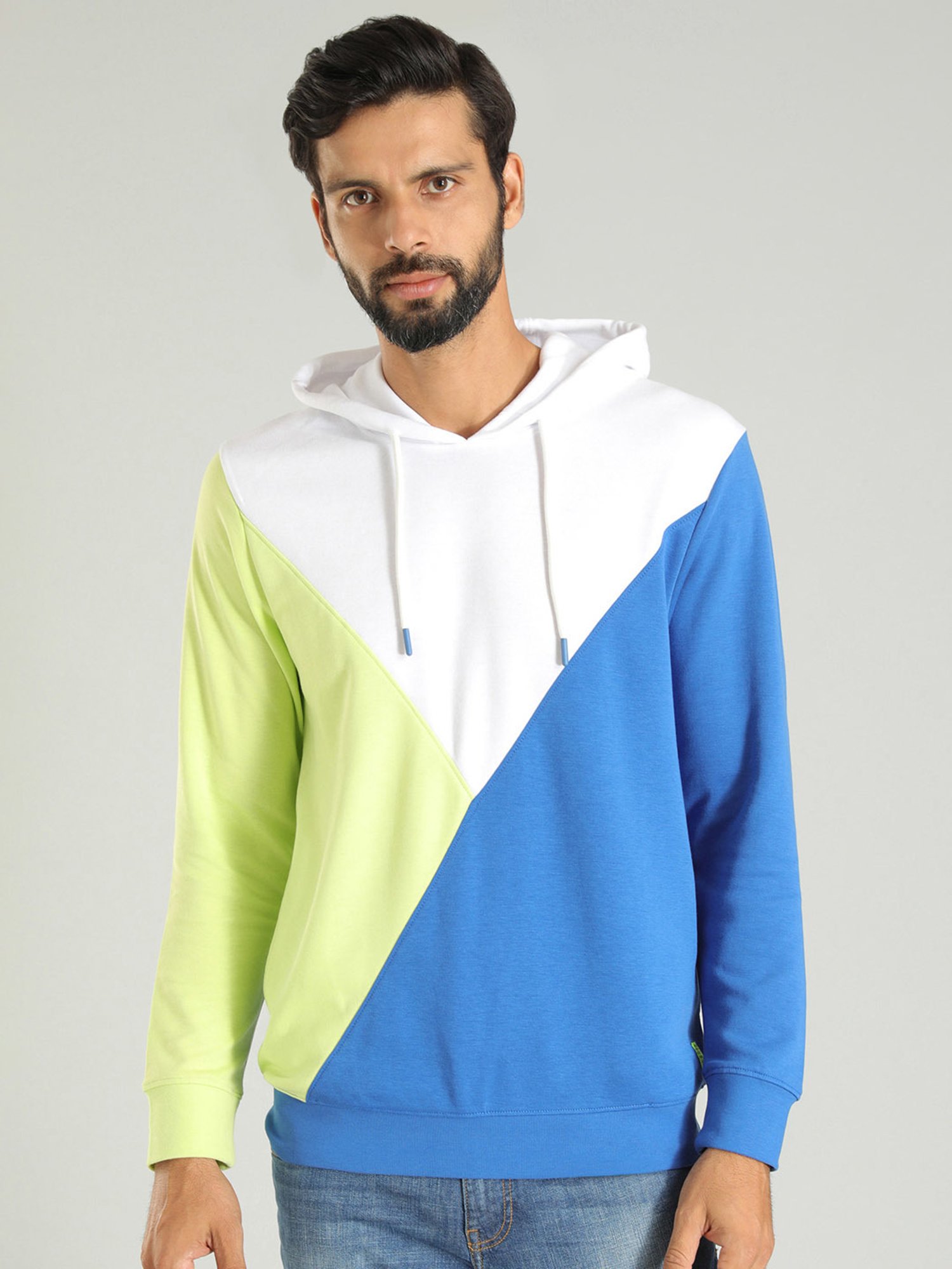 Indian Terrain Multicolor Regular Fit Hooded Sweatshirt
