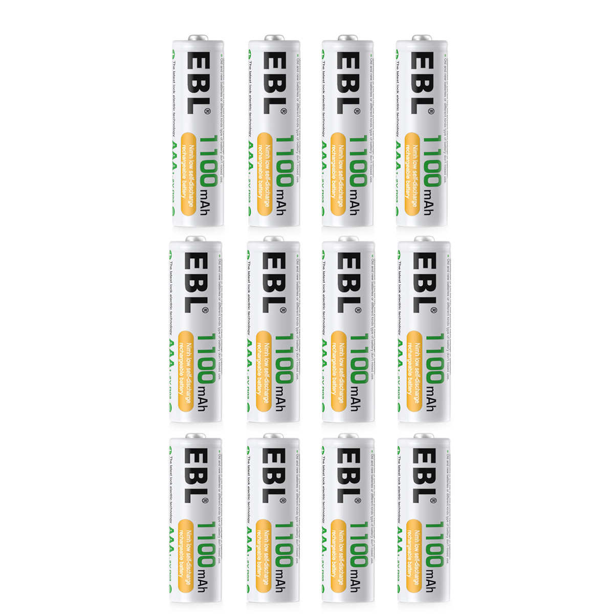 EBL 8pcs AAA Ni-MH Rechargeable 1100mAh Batteries + Battery Charger for AA/AAA Batteries with 808U Battery Charger Build-in Dual USB Charging Ports