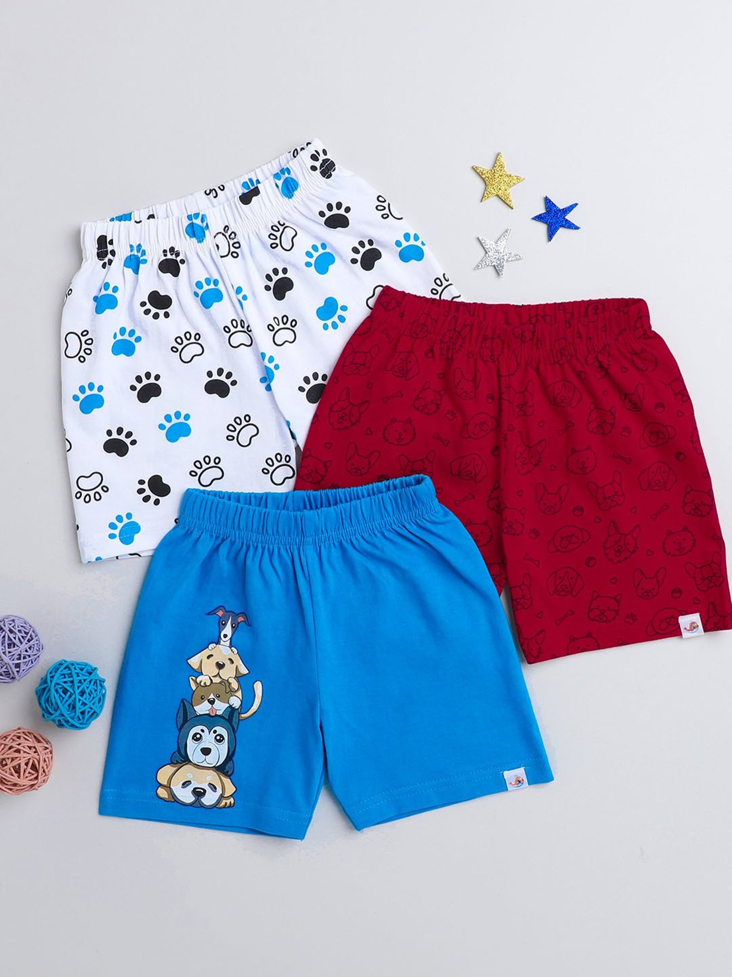 Bumzee Kids Multicolor Printed Shorts (Pack Of 3)