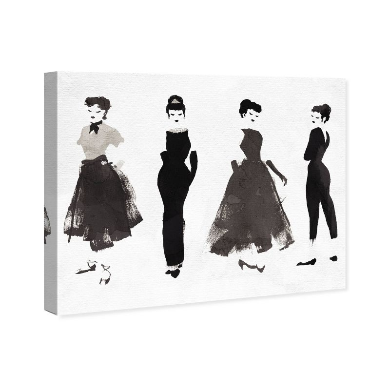 13" x 16" Iconic Styles Fashion and Glam Unframed Canvas Wall Art in Black - Oliver Gal