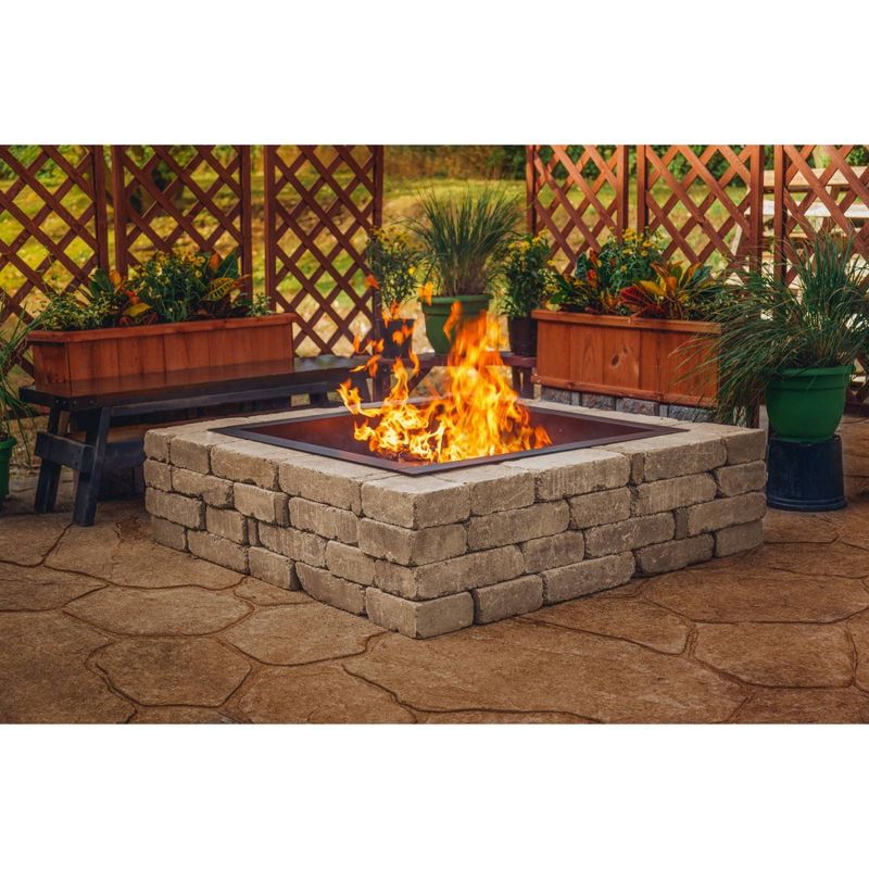 Pleasant Hearth 36" Solid Steel Square Fire Ring