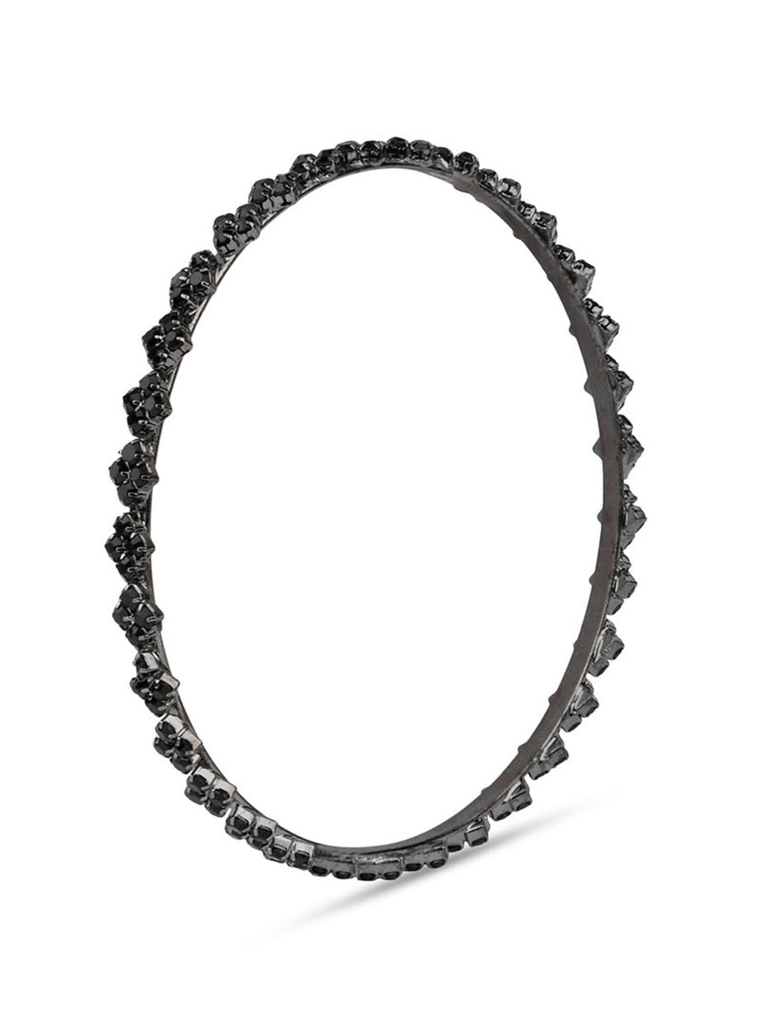 Fida Ethnic Traditional Black Stone Studded Bangle Set for Women - Set of 4