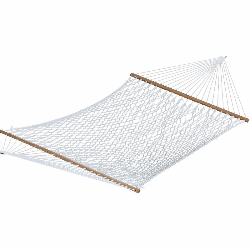 Vivere Double Polyester Rope Hammock in White