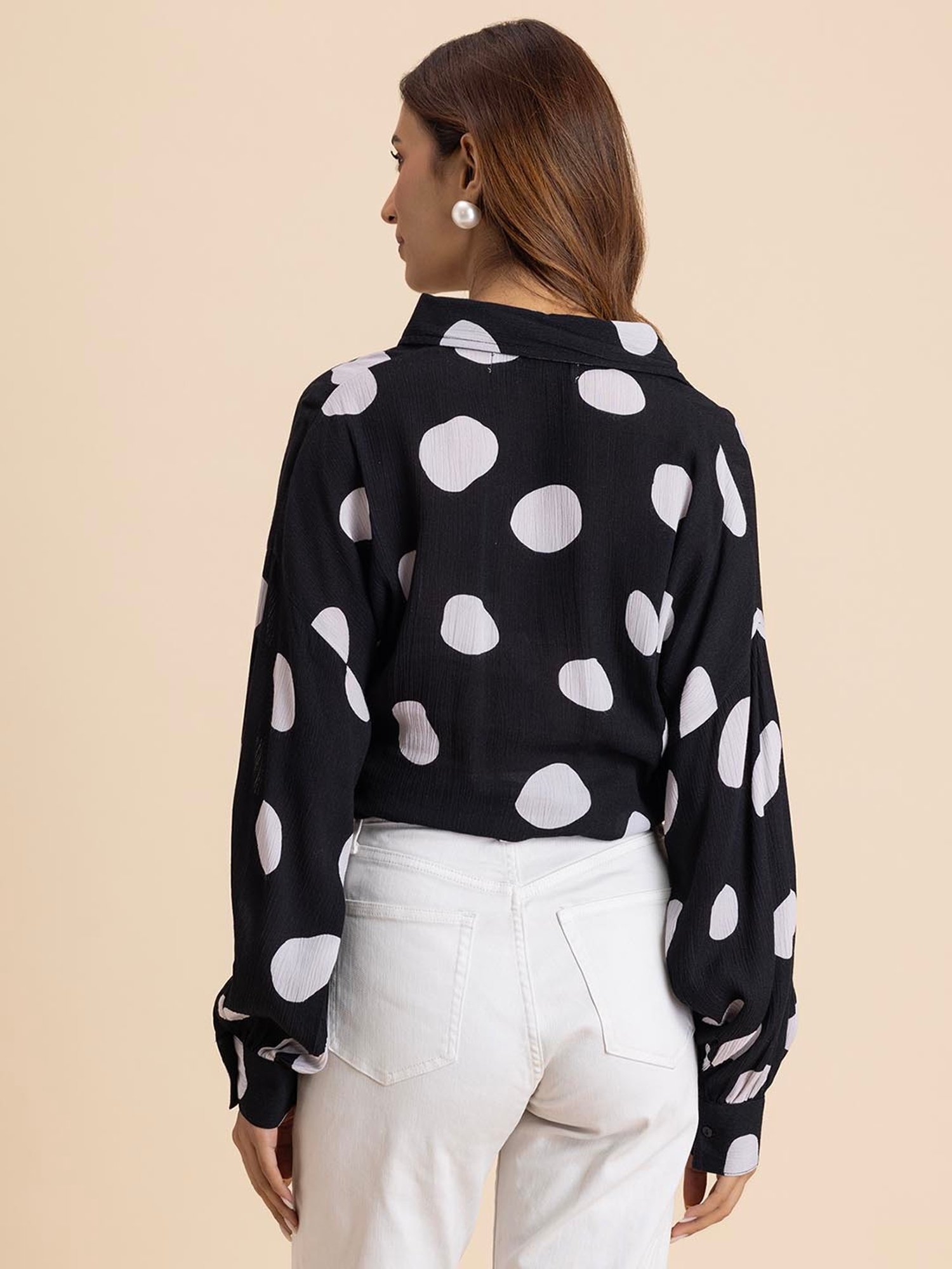 Moomaya Black Polka Dot Shirt