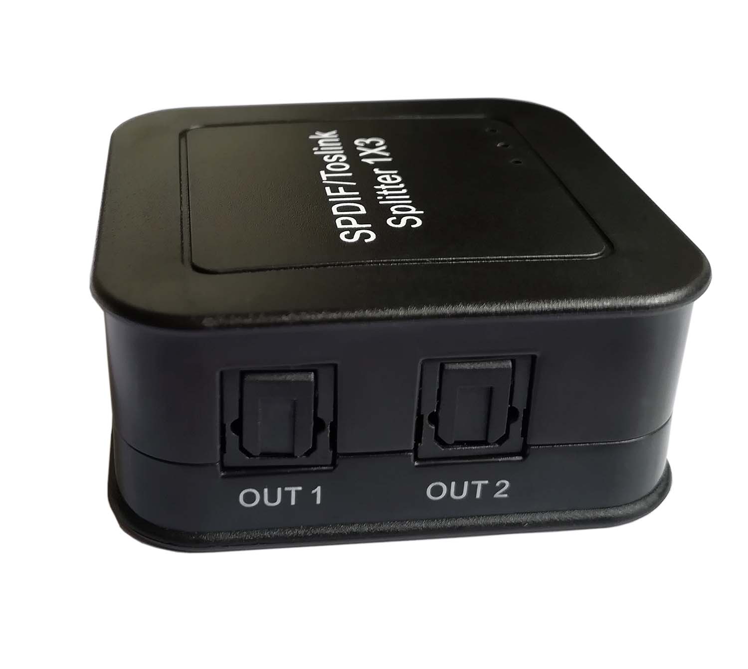 3 Port Digital Optical Splitter, SPDIF TOSLINK Digital Optical Audio Splitter 1 in 3 Out Support LPCM2.0 Doldy Digital & DTS 5.1