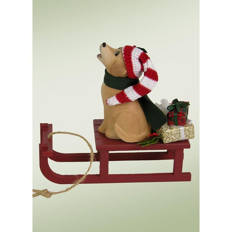 Byers Choice 5.5" Snow Day Dog with Sled Christmas Figure