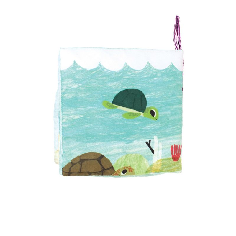 Manhattan Toy What's Outside? Sea-Themed Soft Baby Activity Book with Baby Rattle