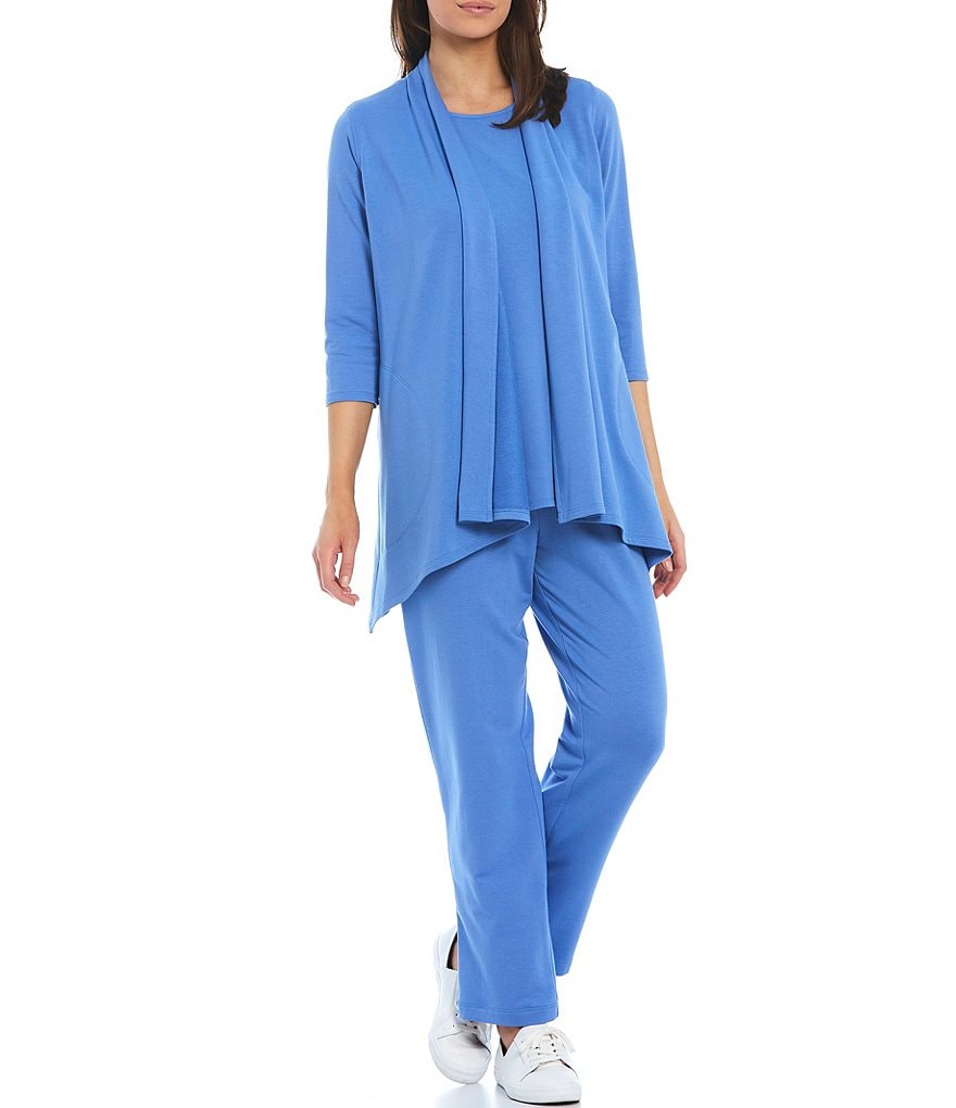 Caroline Rose French Terry Bamboo Straight Leg Drawstring Lounge Pant