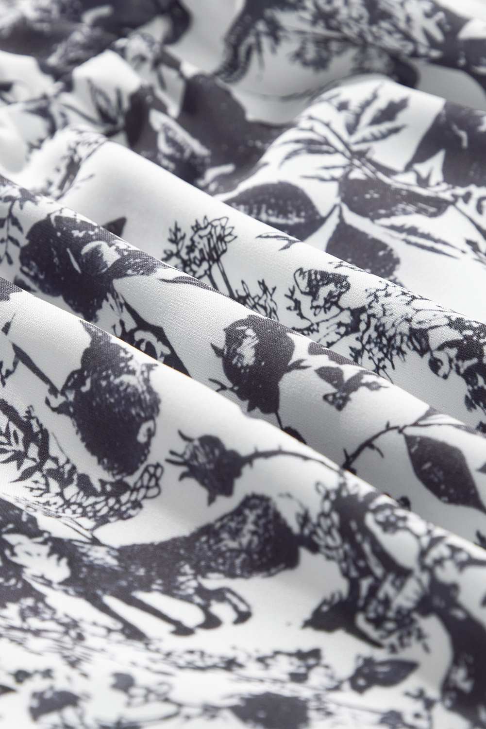 Black Leopard Patchwork Split Neck Ruffle Plus Size Dress