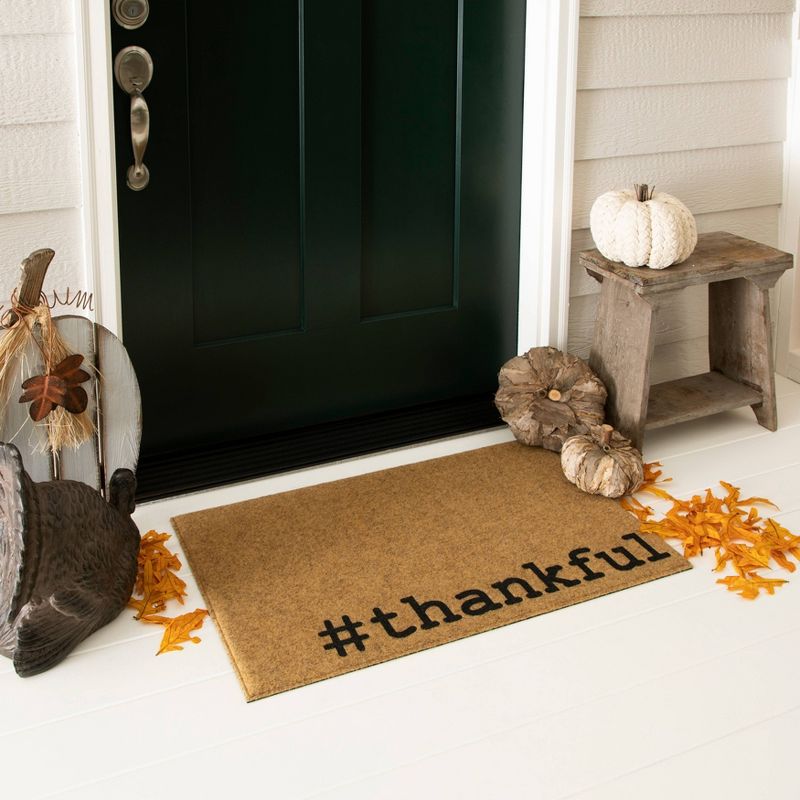 1'6"x2'6" Pinchededge Hashtag Thankful Door Mat - Mohawk