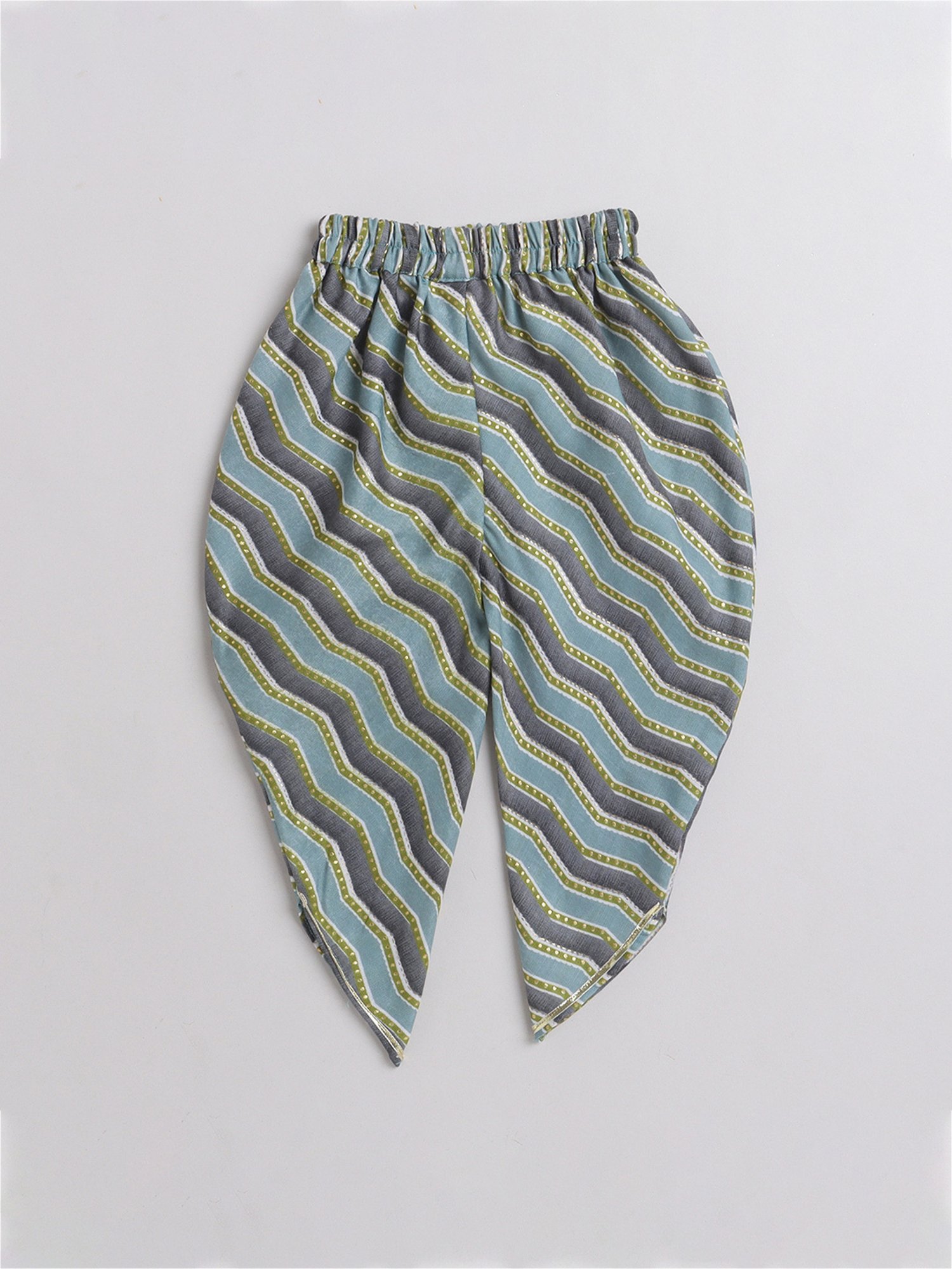 Many Frocks Kids White & Grey Embellished Top with Dhoti