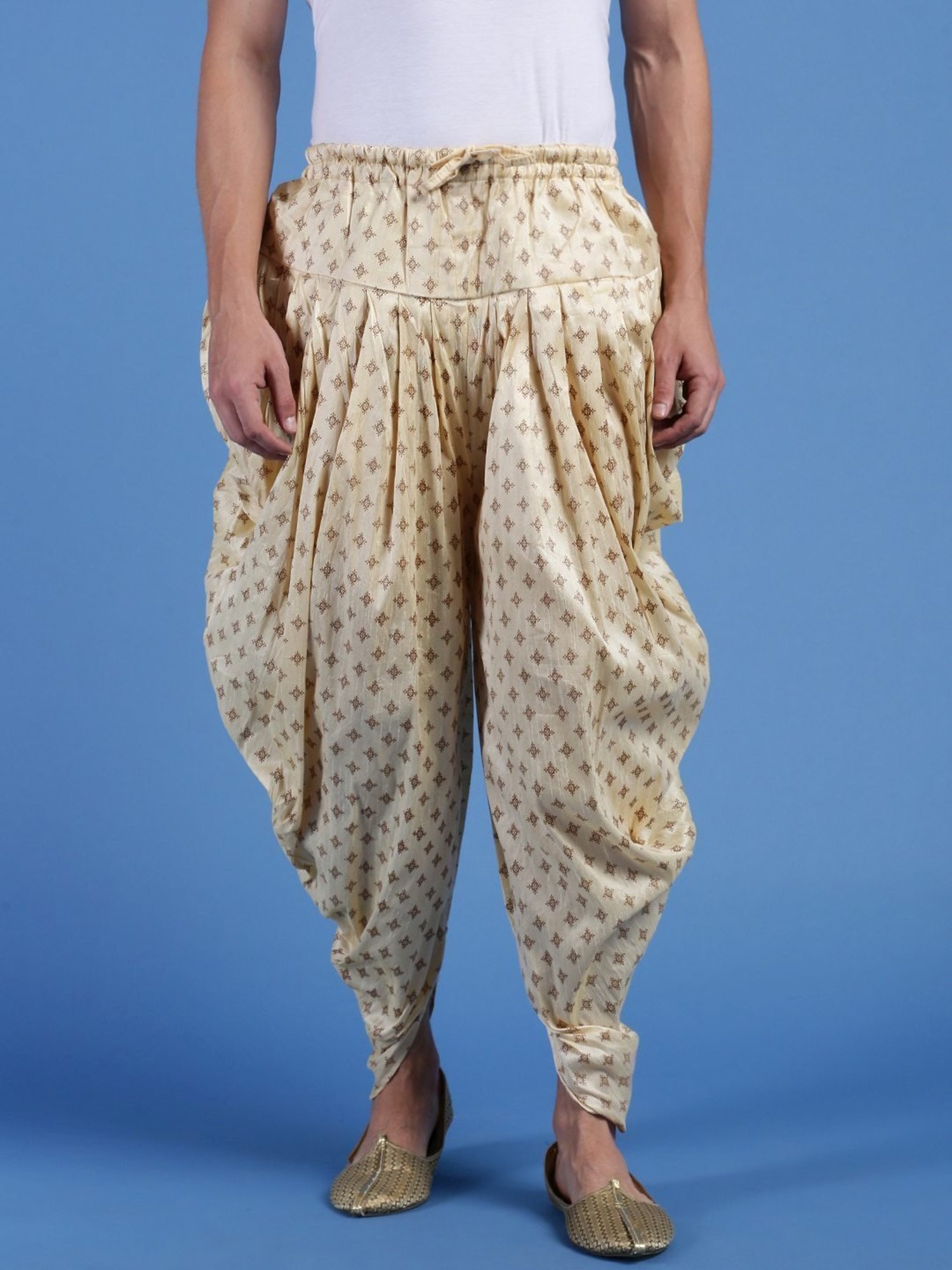 Sanwara Beige Regular Fit Printed Dhotis