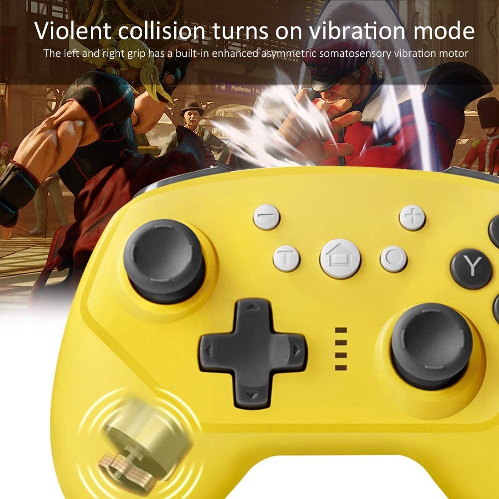 Wireless Controller for Nintendo Switch,Switch Lite and Android,Wired PC and P3,Switch Pro Controller with Turbo,Gyro Axis and Dual Vibration (Yellow)