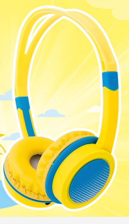 Headphones 3.5mm High fidelity sound quality Adjustable Noise Isolation Headsets for Laptop, Mac, iPhone and Most Android Phones Yellow and Blue RJ-DM-2720-Y