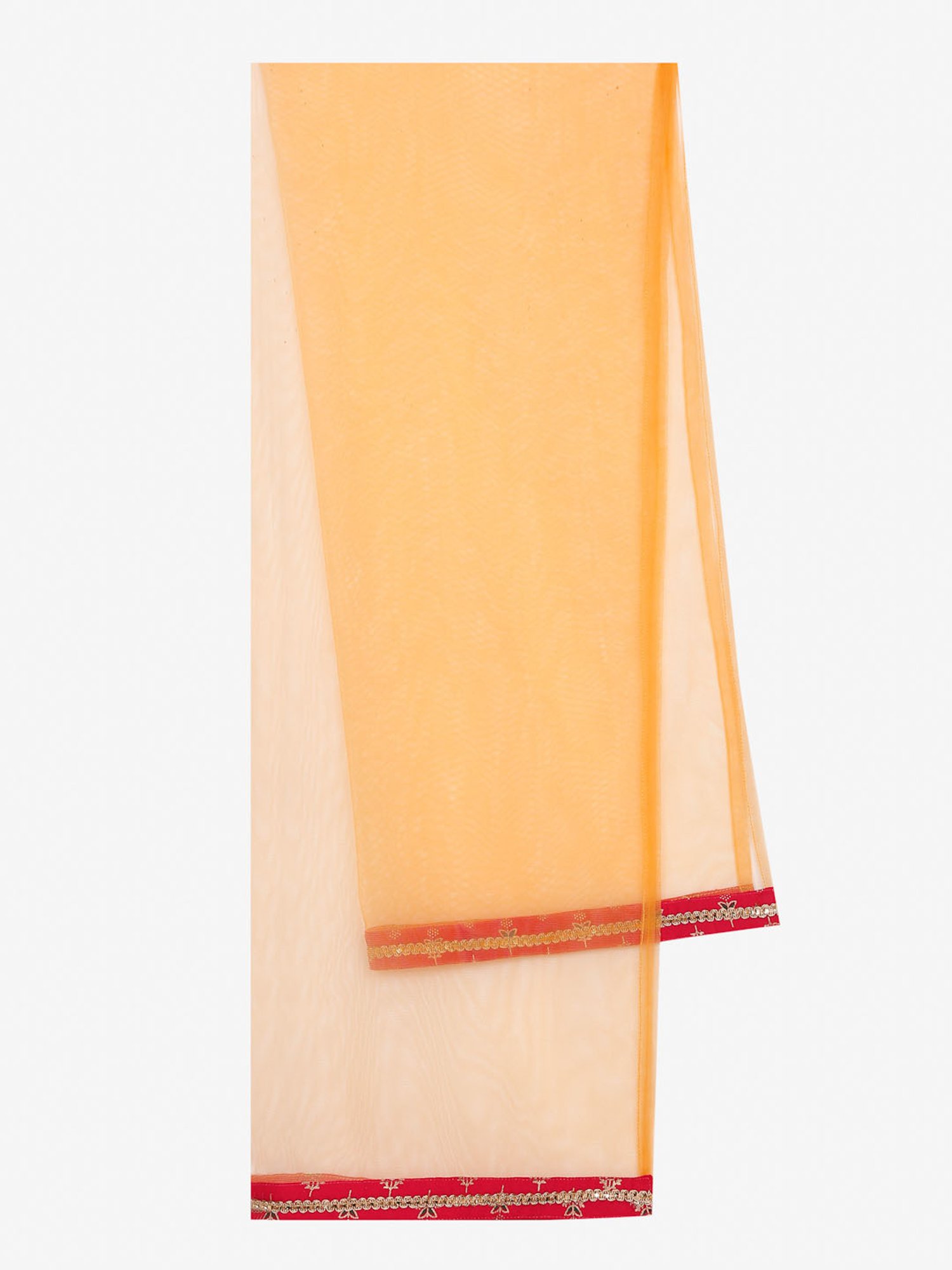 Saka Designs Kids Red & Gold Foil Print Lehenga with Choli & Dupatta