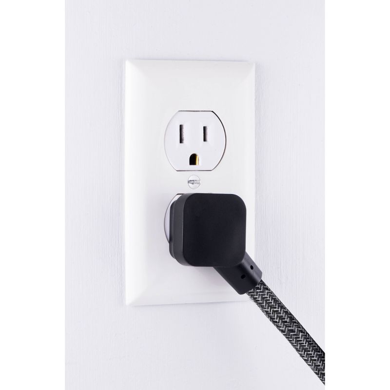 Cordinate 2' 3 Outlet Grounded Extension Cord Dark Gray