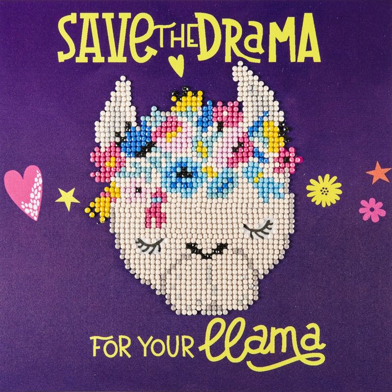 Leisure Arts Diamond Art Beginner Kit 8"X8"-Flower Lhama