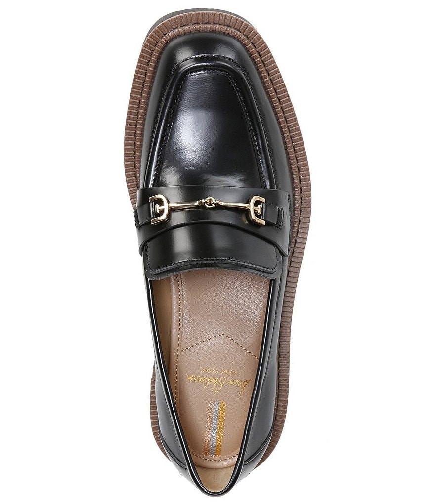 Sam Edelman Laurs Leather Bit Buckle Lug Sole Loafers