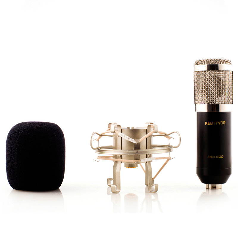 BM-800 Dynamic Condenser Sound Recording Microphone with Shock Mount for Radio Braodcasting KTV Karaoke with Shock Mount