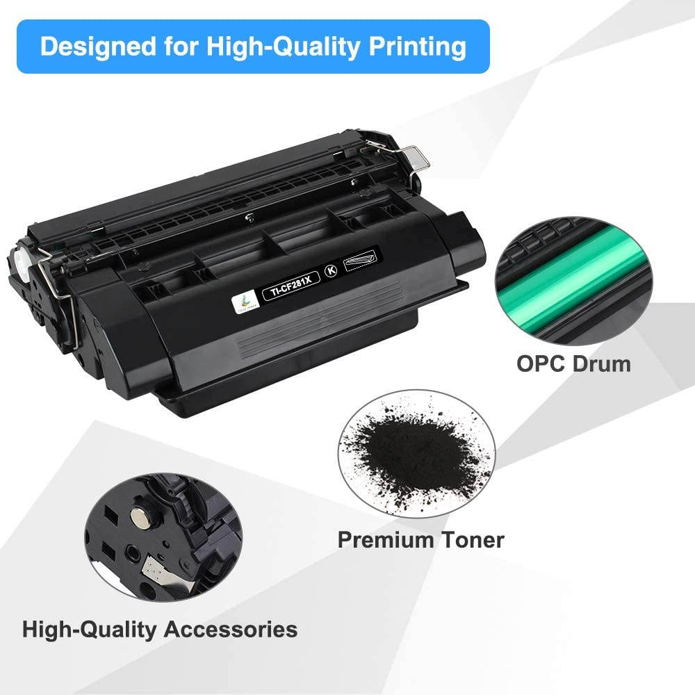 TRUE IMAGE Compatible Toner Cartridge Replacement for CF281X 81X 81A CF281A Laserjet Enterprise MFP M605 M604 Toner M605N M605DN M605X M604N M604DN M630 M630dn M606 M630h M630z M630f (Black, 2-Pack)
