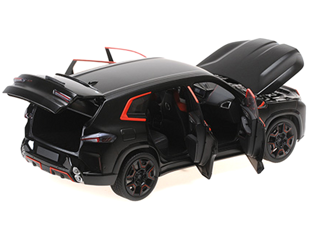 2023 BMW XM Matt Black with Red Stripes 1/18 Diecast Model Car by Minichamps