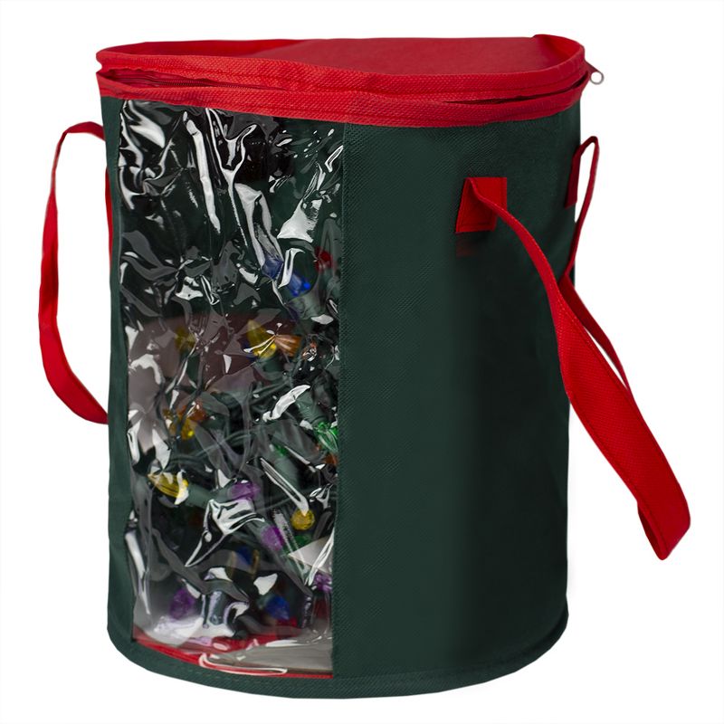 Home Basics Textured PVC Christmas Light Storage Bag, Green