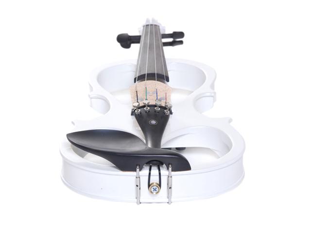 Cecilio 4/4CEVN-1W 4/4 Full Size Electric Silent Solidwood Violin w/ Ebony Fittings in Style 1 - Metallic Pearl White