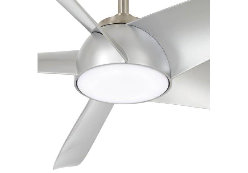 60" Minka Aire Ellipse Brushed Nickel and Silver LED Smart Ceiling Fan Modern with Down-rod and Remote for Living Room Kitchen Bedroom Dining Garage