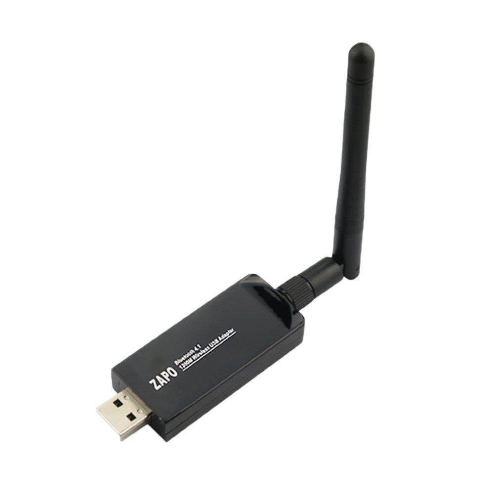 ZAPO W97L-2DB 1200Mbps WIFI 2.4GHz & 5.8GHz Intelligence Dual Band AC Wireless Network Adapter with Bluetooth 4.1