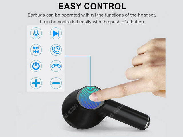 Wireless Earbuds Bluetooth Earphones Touch Control Noise Cancelling Headphones Waterproof TWS Stereo Headsets with Charging Case in-Ear Built-in Mic Premium Deep Bass for Sport Workout Gym White