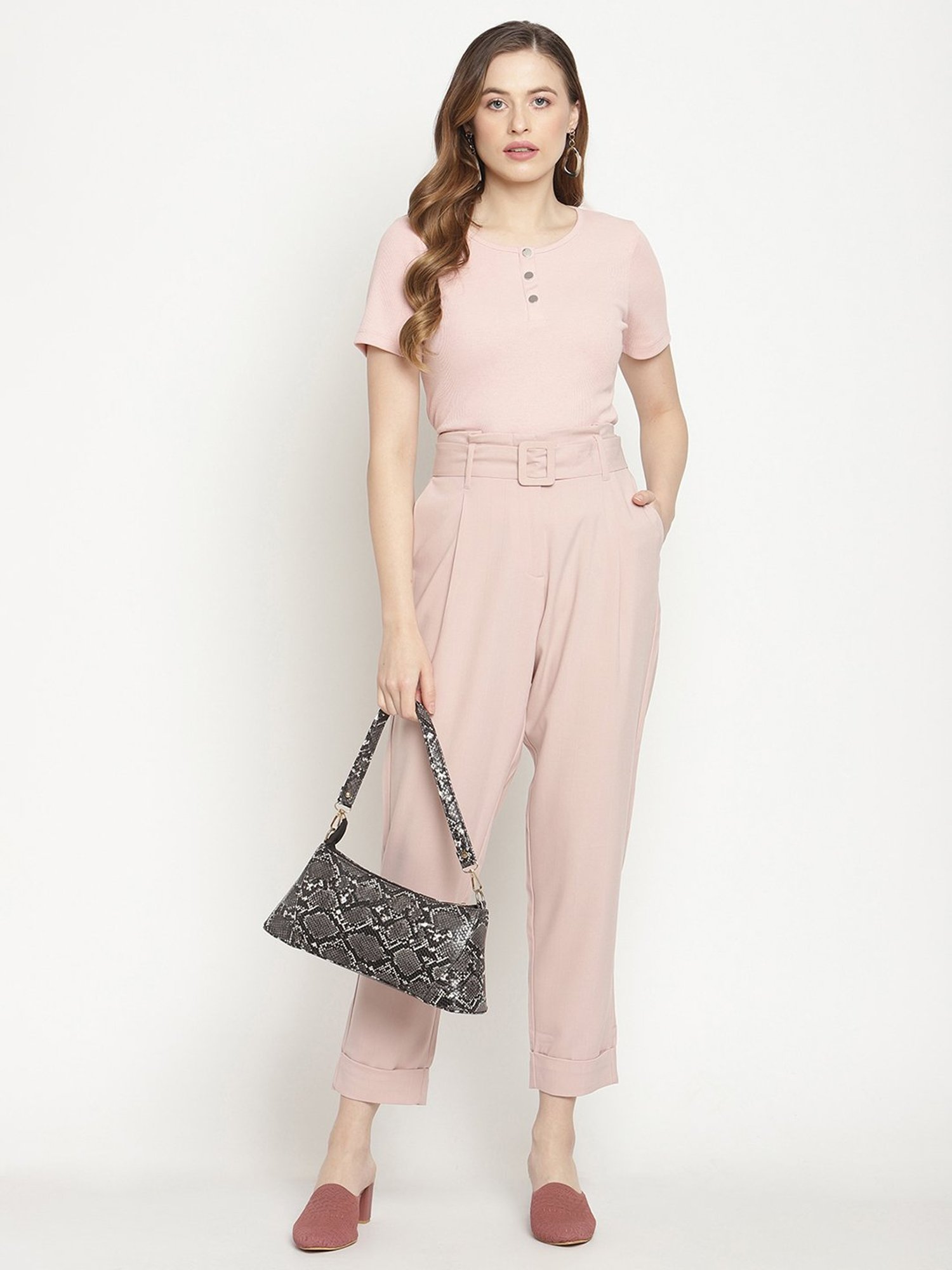 MADAME Dusty Pink Regular Fit Top