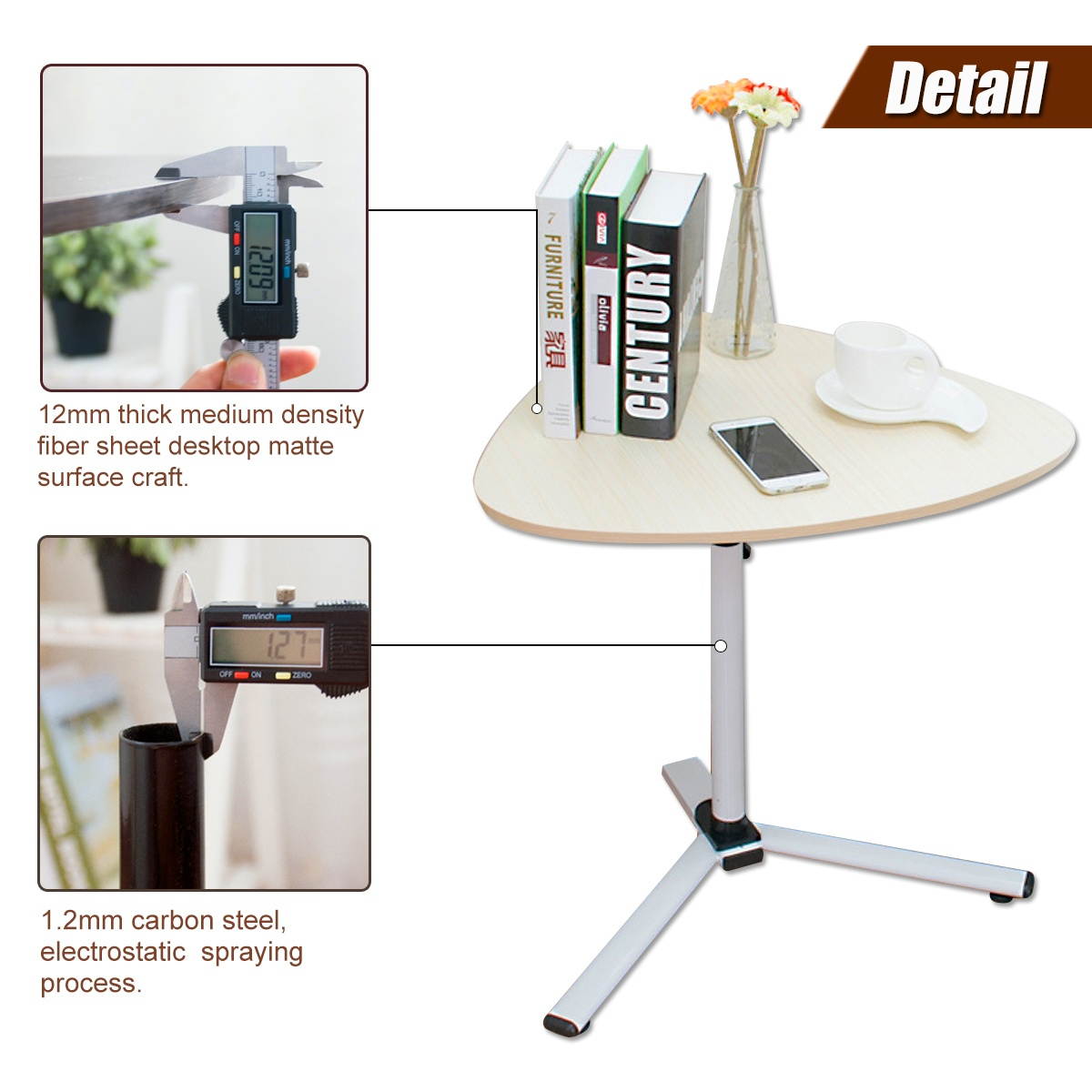Adjustable Height & AngleNotebook Laptop Sofa Desk Overbed Food Table Stand