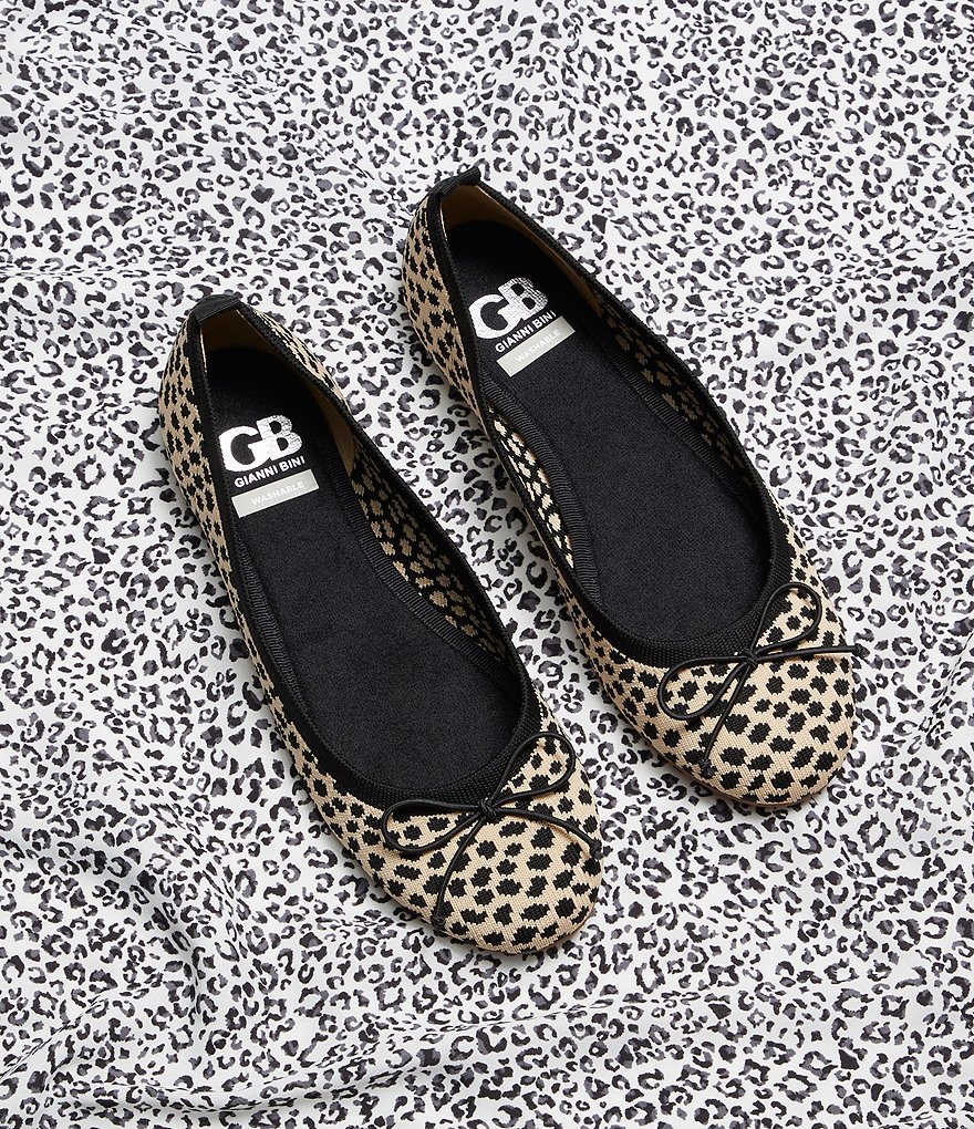 GB Bigg-Starr-A Cheetah Print Washable Flyknit Ballet Flats