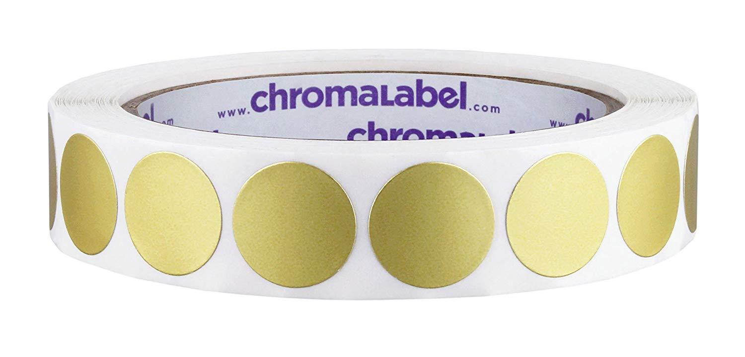 ChromaLabel 3/4 inch Removable Color-Code Dot Labels | 1,000/Roll (Gold)