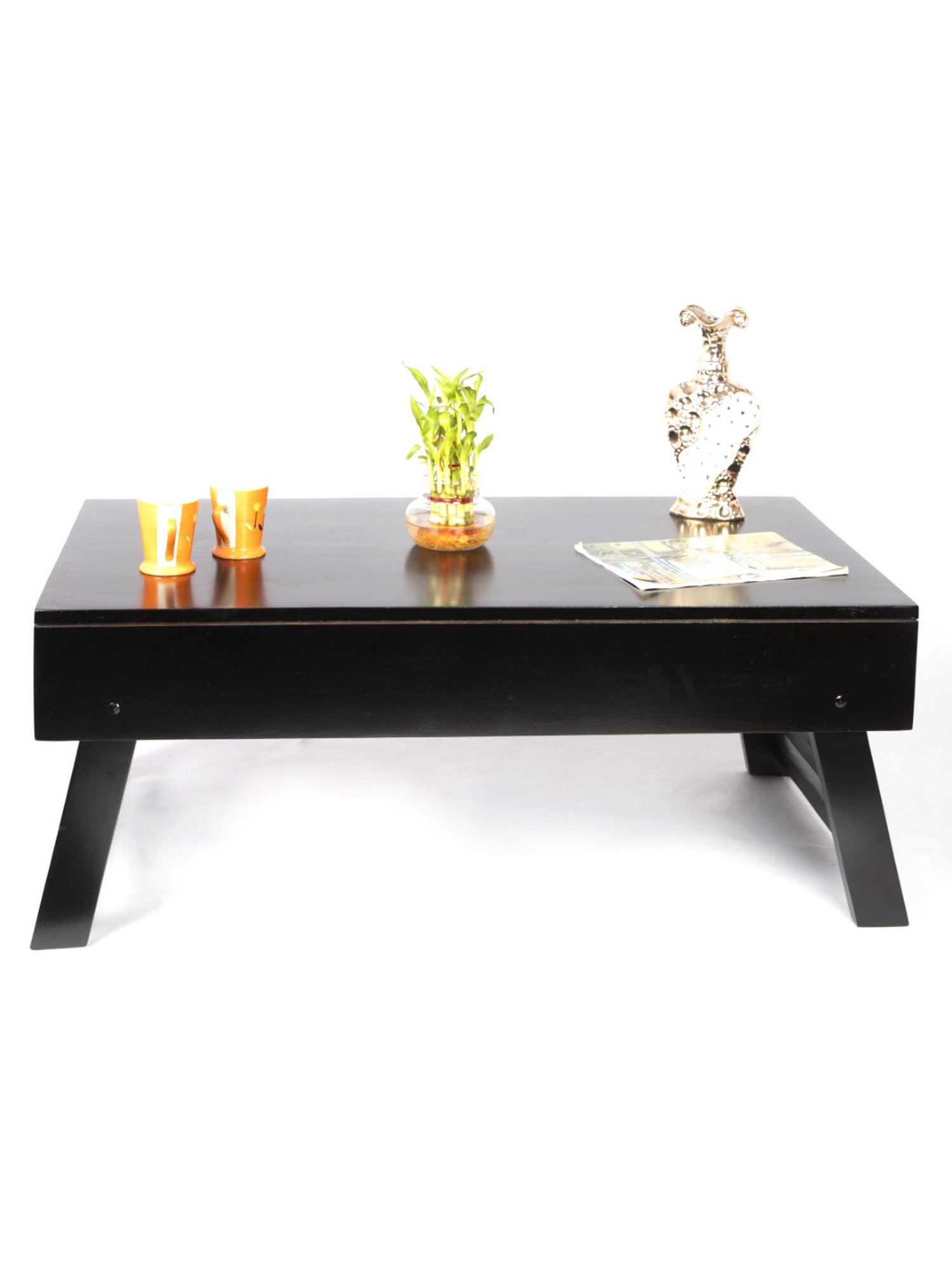Ikiriya Kassel Solid Dark Brown Wood Coffee Table