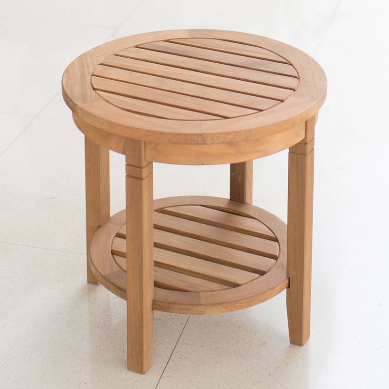 Sherwood 3pc Outdoor Solid Teak Chat Set - Natural - Cambridge Casual
