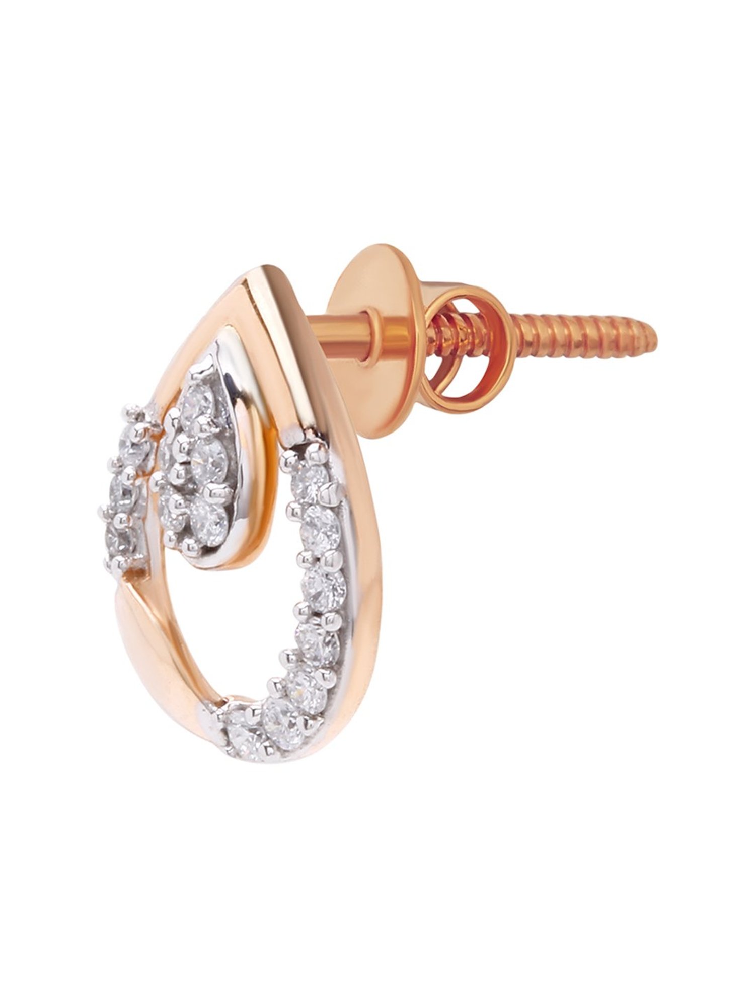 Waman Hari Pethe Jewellers 18k Rose Gold & Diamond Earrings for Women