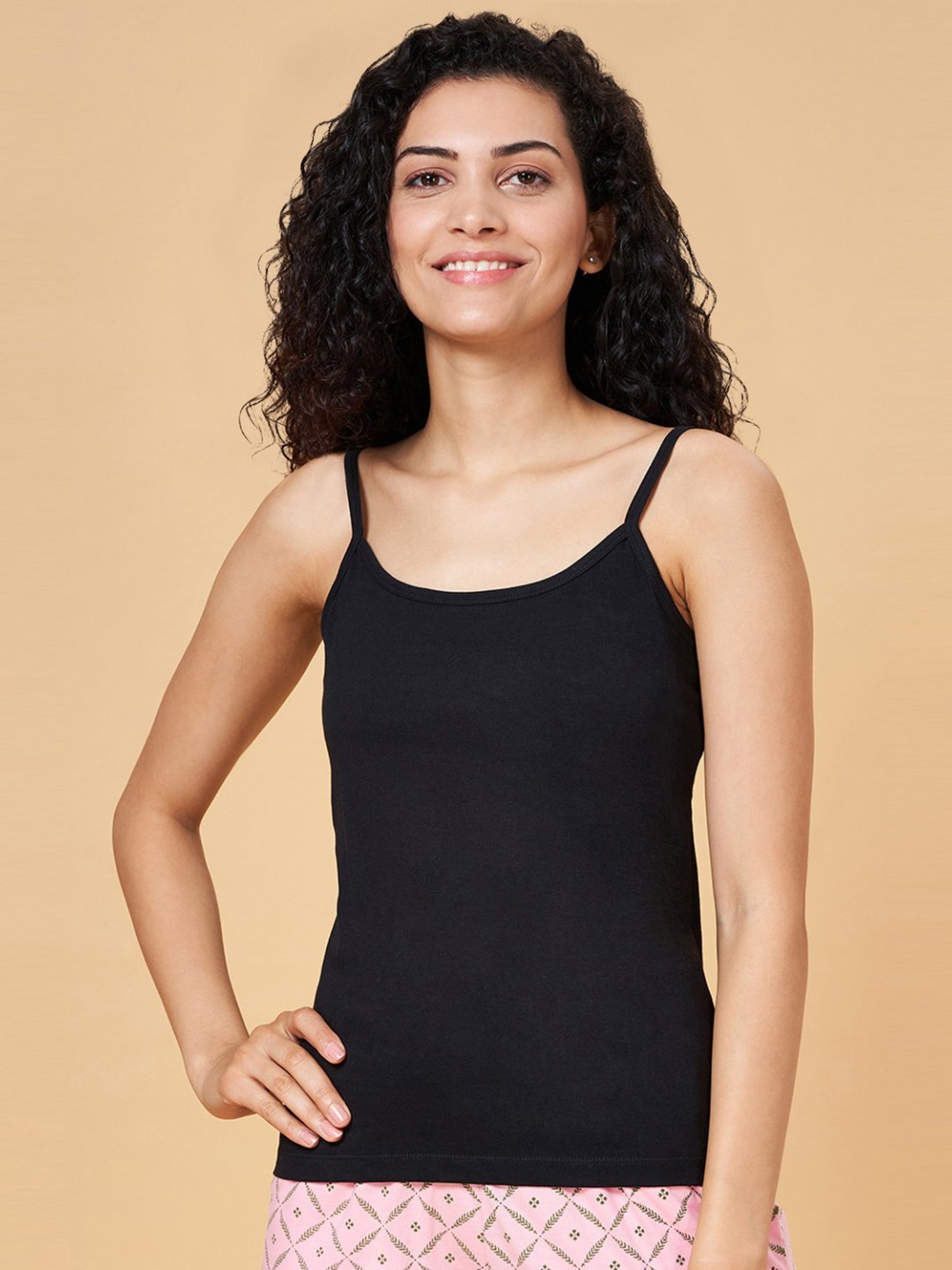 Superstar by Westside White Ribbed Cotton Blend Tank Top