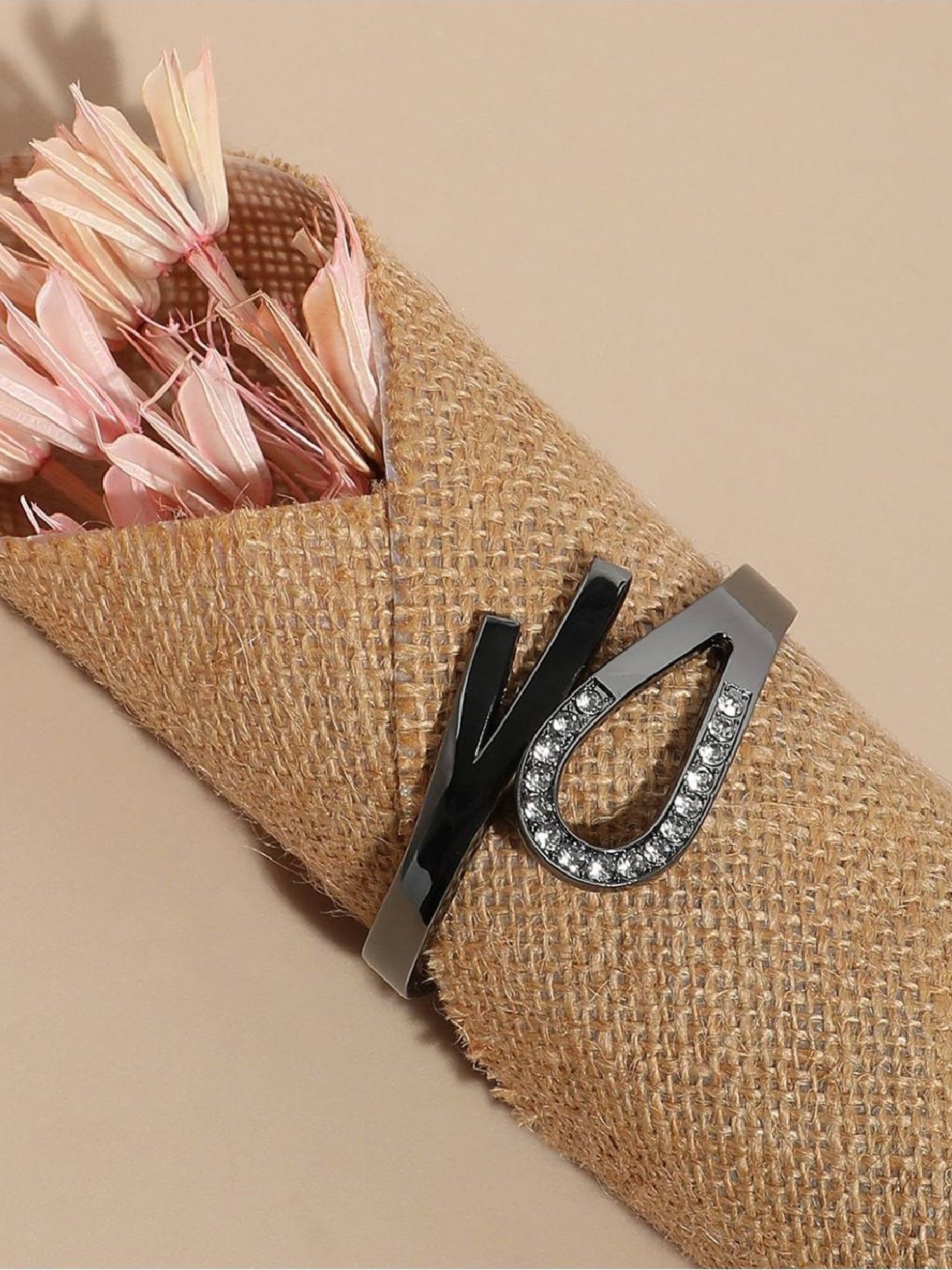 Sohi Women's Embellished Bow Bracelet - Dark Silver