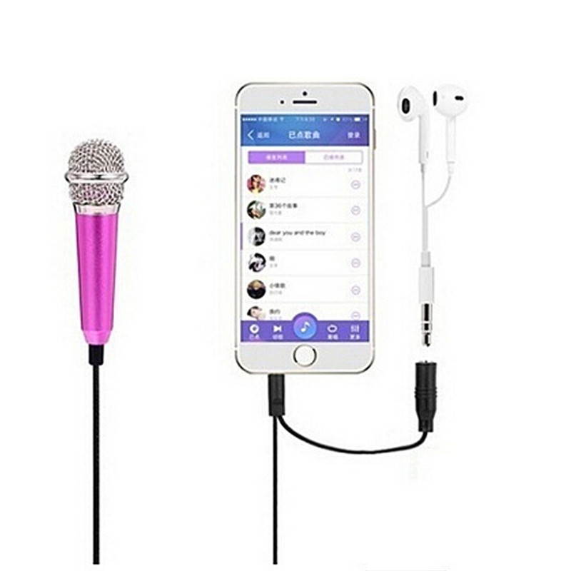Hot Mini Karaoke Condenser Microphone for Phone Computer Mini Phone Microphone,gold