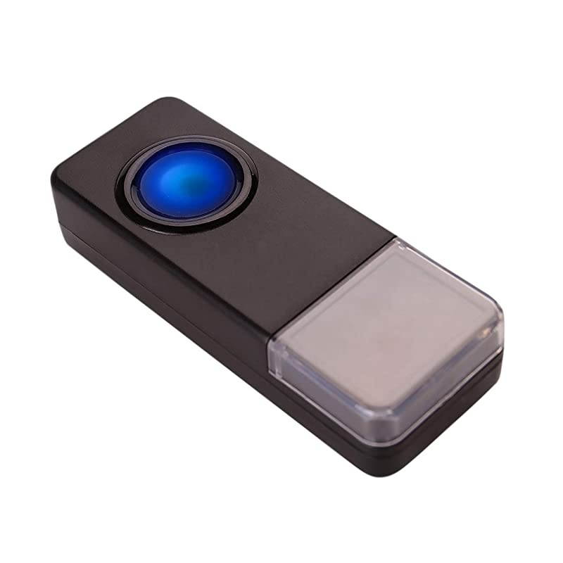 Extra AddOn Remote Waterproof Transmitter Button for the Expandable Wireless MultiUnit Long Range Doorbell Chime Alert System Model LTW Scratch Resistant Matte Black