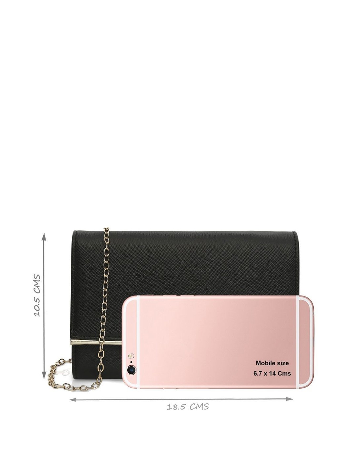 Lavie Ava Black Small Fold Over Clutch