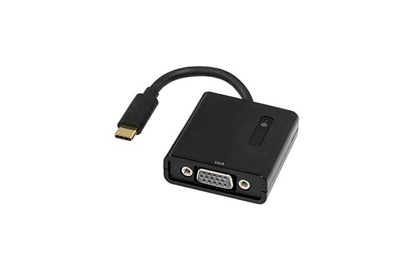 USB Type-C to VGA Adapter. Support Resolution up to 1080p. Bus-Powered. Fully Plug-n-Play. Thunderbolt 3