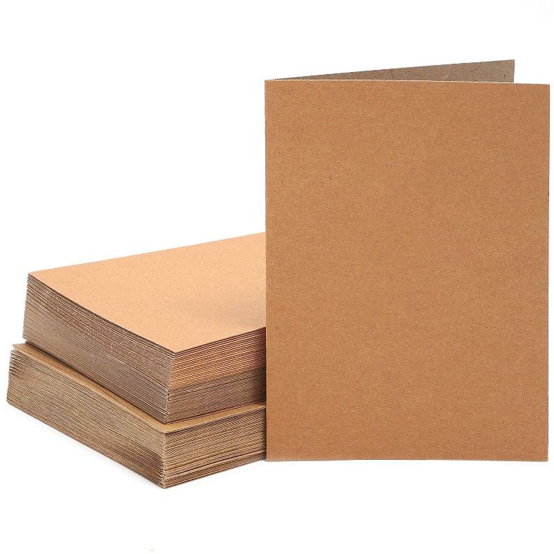 Blank A1 Kraft Cards with Envelopes (3 1/2 x 4 7/8 Inches, Brown, 100-Pack)