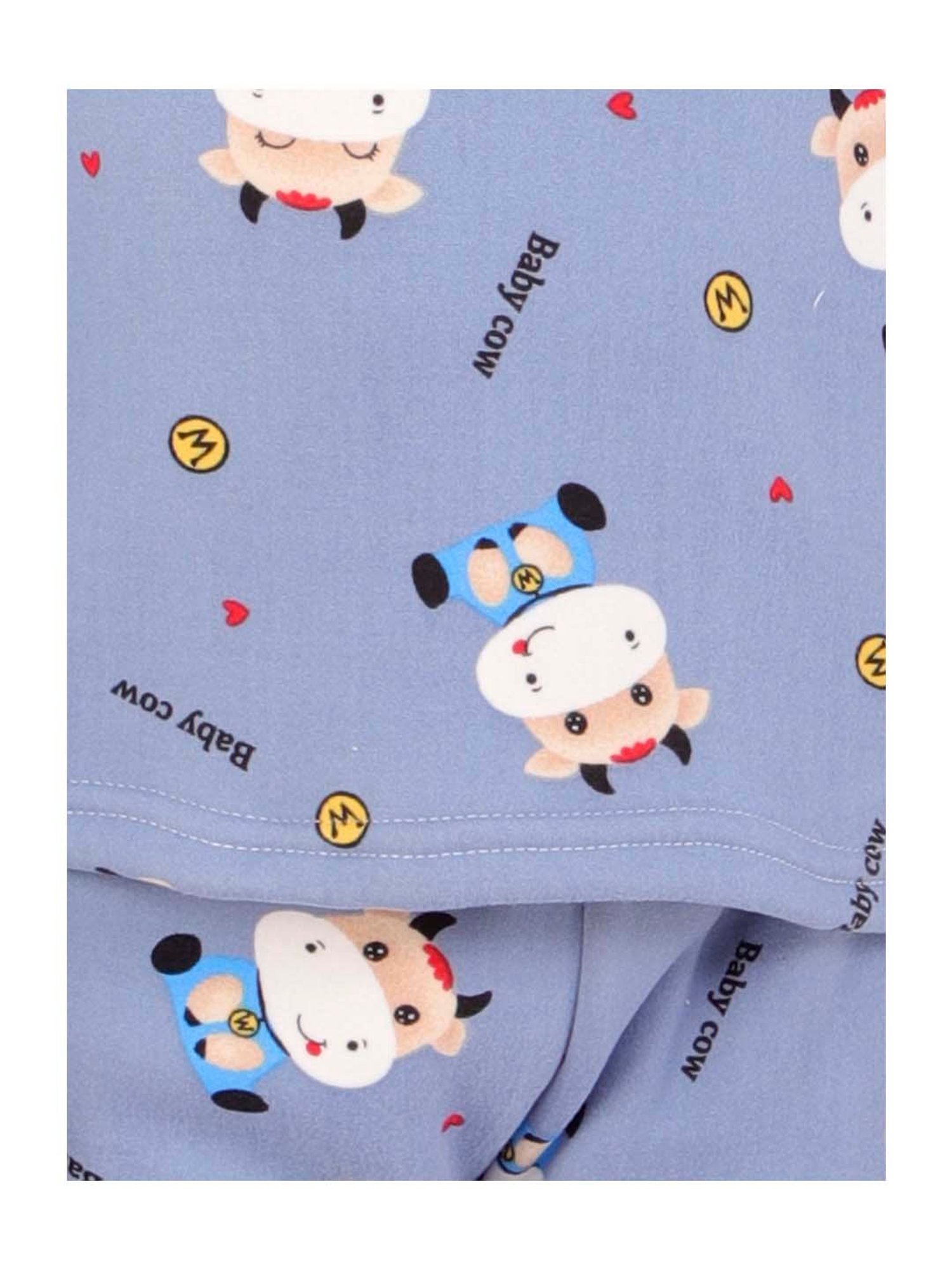 Ahhaaaa Kids Blue Printed Sweatshirt with Pants