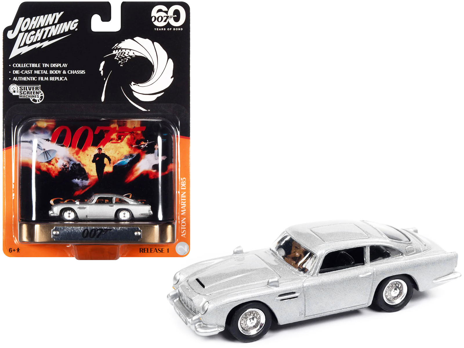 Aston Martin DBS Quantum Silver / Dark Gray Metallic (James Bond 007) "Quantum of Solace" (2008) Movie 1/18 Diecast Model Car by Auto World