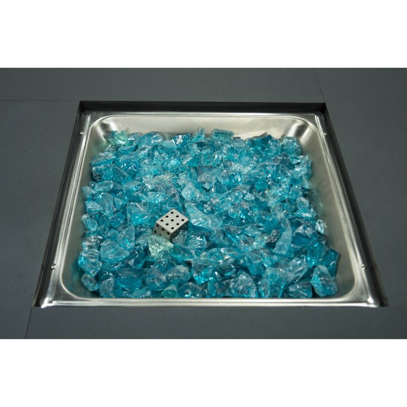 Pleasant Hearth Montreal 38" Matte Black and Stainless Steel Gas Fire Pit Table