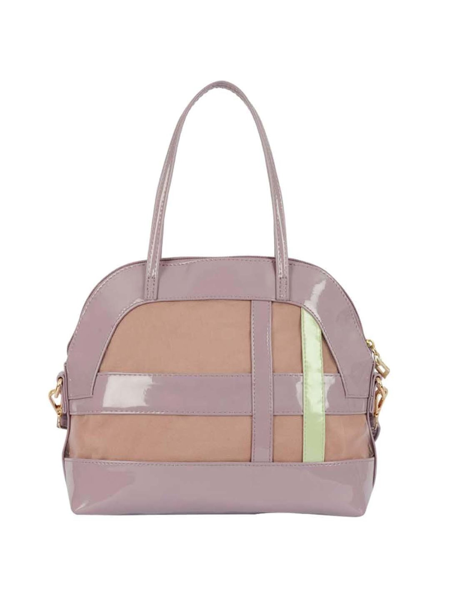 Baggit Purple Textured Medium Bowler Bag